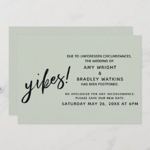 ¡Humor Boda pospuesto Yikes! Invitación de sabios