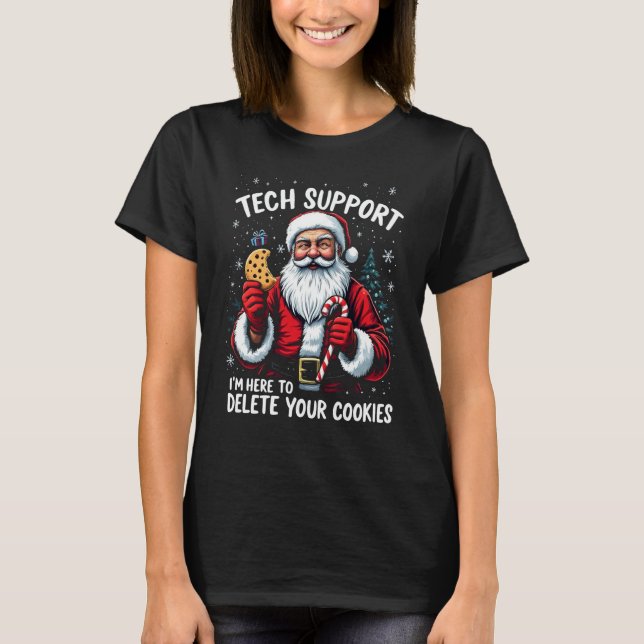 Humor camiseta de Navidades de apoyo de Santa Tech (Anverso)