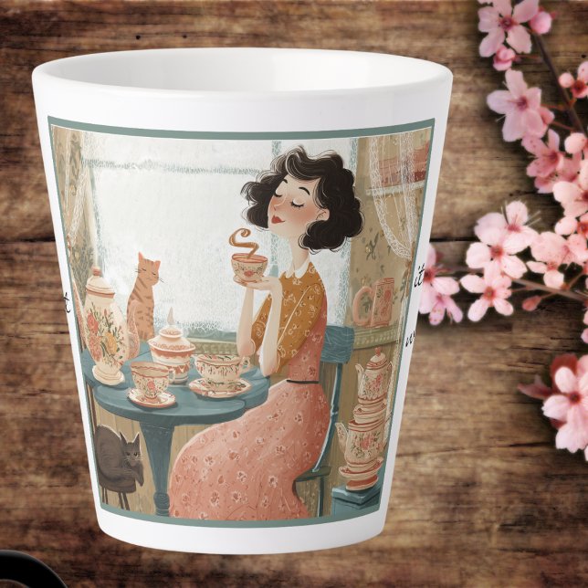 Humor caprichoso taza de té amante. (Mug front)