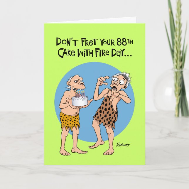 Humor con tarjeta de cumpleaños número 88 masculin (Anverso)