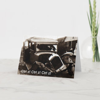 Humor de choque de coche de tarjetas de felicitaci
