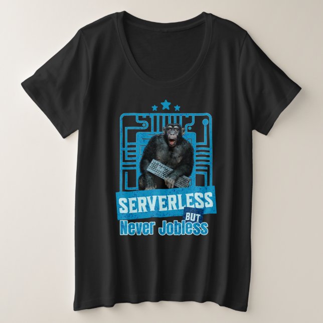 Humor de desarrollador de mono divertido sin servi (Anverso del diseño)
