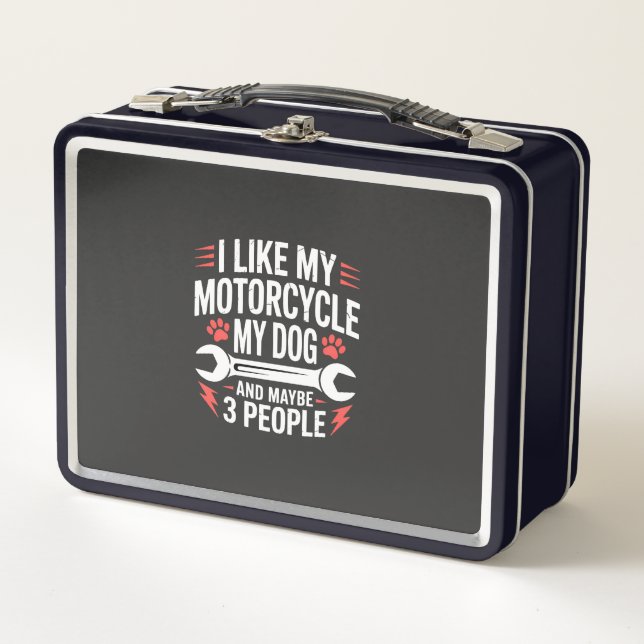Humor de dueño de perro en motocicleta (Anverso)