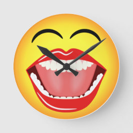 Humor de Emoji facial medianamente divertido reloj