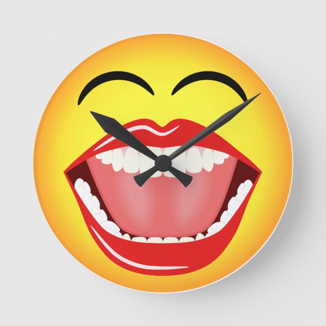Humor de Emoji facial medianamente divertido reloj (Anverso)