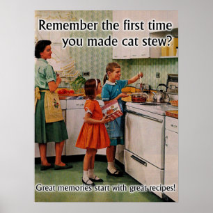Humor de impresión de Poster divertida de Cat Stew
