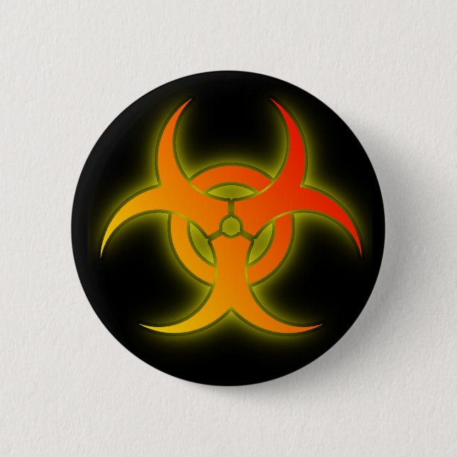 Humor de insignia de botón divertido de Bio Hazard (Anverso)
