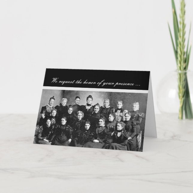 Humor de invitación de grupo de damas de época (Anverso)