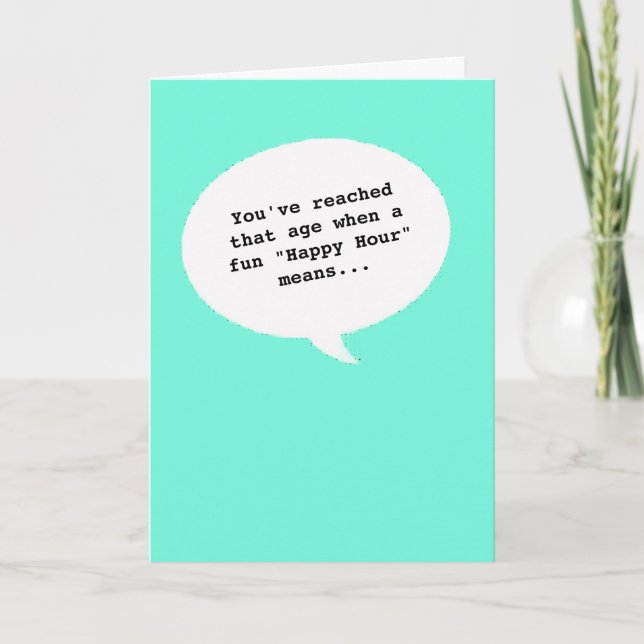 Humor de la Hora Feliz con tarjeta de cumpleaños d (Anverso)