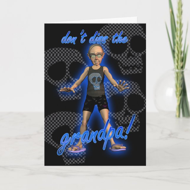 Humor de la tarjeta del dibujo animado del abuelo (Anverso)