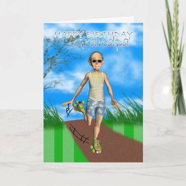 Humor de la tarjeta del dibujo animado del grampa (Anverso)