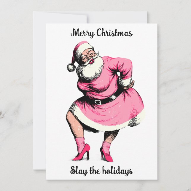 Humor de Navidad Alegre Santa | Saludo de fiestas  (Anverso)