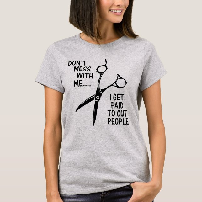 Humor de peluquero de Scissor Camiseta (Anverso)