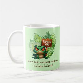 Humor de rana tropical café taza - Personalizable
