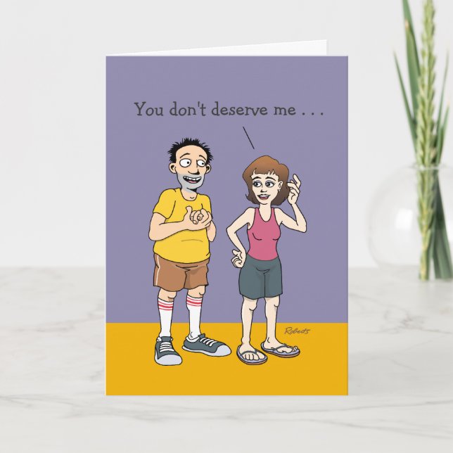 Humor de tarjeta de aniversario de esposo afortuna (Anverso)