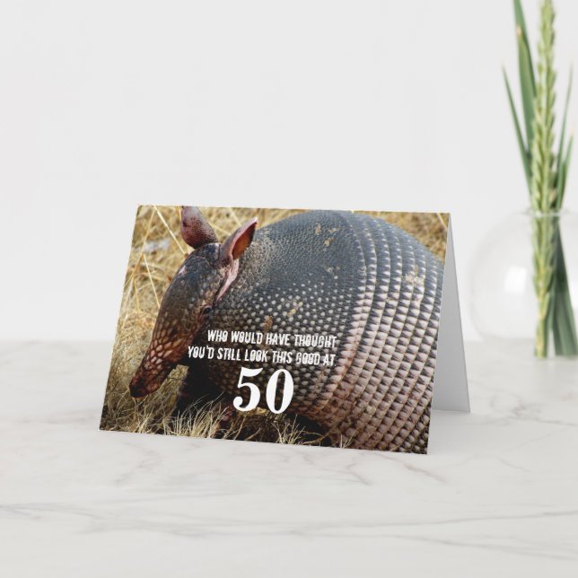 humor de tarjeta de cumpleaños armadillo divertido (Anverso)