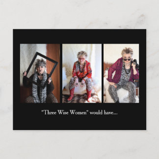 Humor de vacaciones de Navidad con 3 mujeres sabia