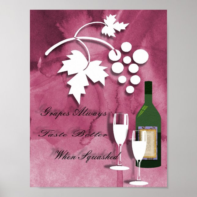 Humor de vino Poster de impresión de arte blanco m (Frente)