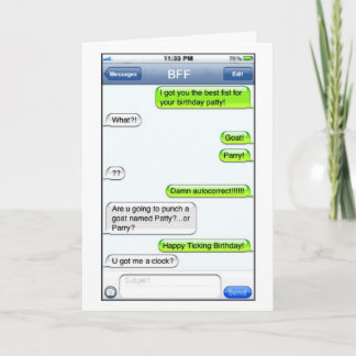 Humor del texto - tarjeta de cumpleaños