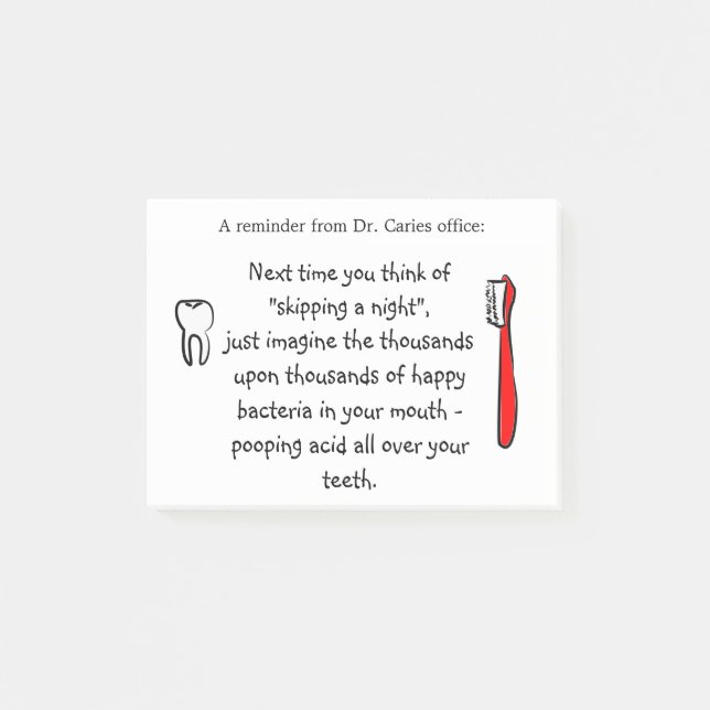 Humor dental de la oficina - notas de post-it para (Anverso)