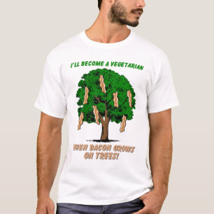 Humor divertido de la camisa del árbol del tocino
