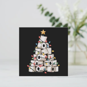 Humor divertido de Navidad en el baño del árbol de