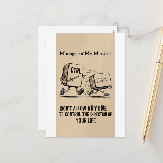 Humor divertido de oficina: Gerente de mi postal m (Anverso/Reverso In Situ)