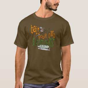 Humor divertido de pesca de la camiseta con cebo d