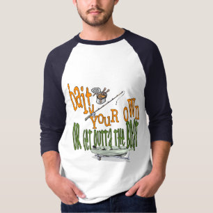 Humor divertido de pesca de la camiseta con cebo d