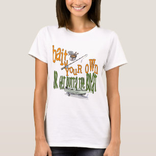 Humor divertido de pesca de la camiseta con cebo d