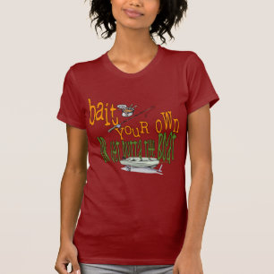 Humor divertido de pesca de la camiseta con cebo d