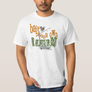 Humor divertido de pesca de la camiseta con cebo d