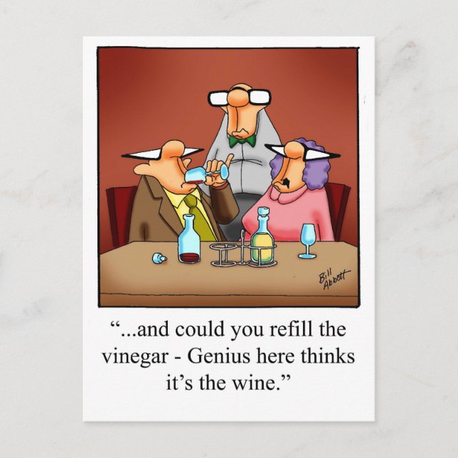 Humor divertido de vino postales "Spectickles" (Anverso)