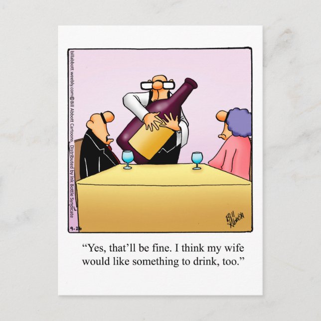 Humor divertido de vino postales "Spectickles" (Anverso)