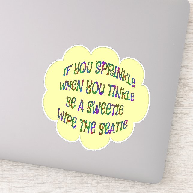 Humor en el baño Be Sweetie Wipe Seatie Pegatinas (Detalle)