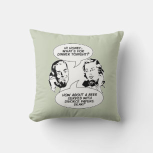 Humor feminista retro arroja almohada