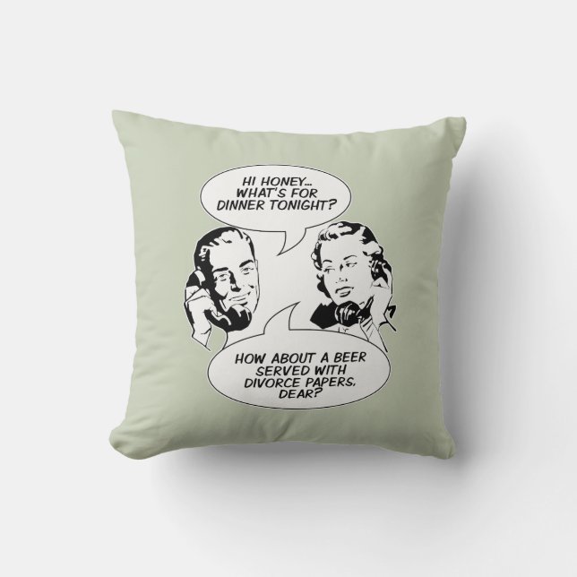 Humor feminista retro arroja almohada (Anverso)