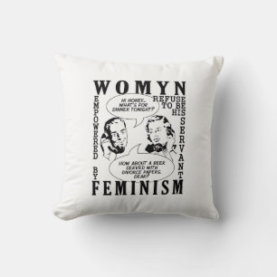 Humor feminista retro arroja almohada