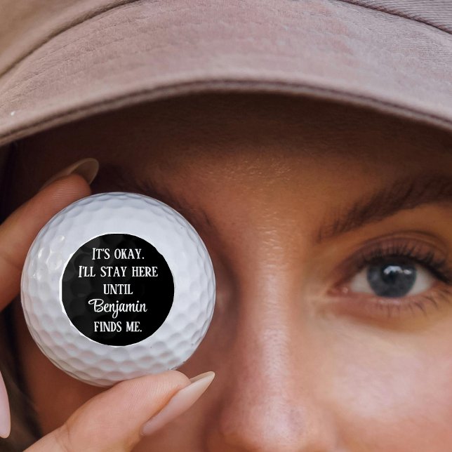 Humor gracioso Chiste de bolas perdidas tipografía (Funny Lost Golf Ball Personalized Name Bold Typography)