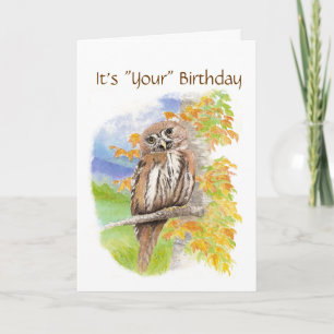 Humor, lechuza linda: tarjeta de cumpleaños "Regal