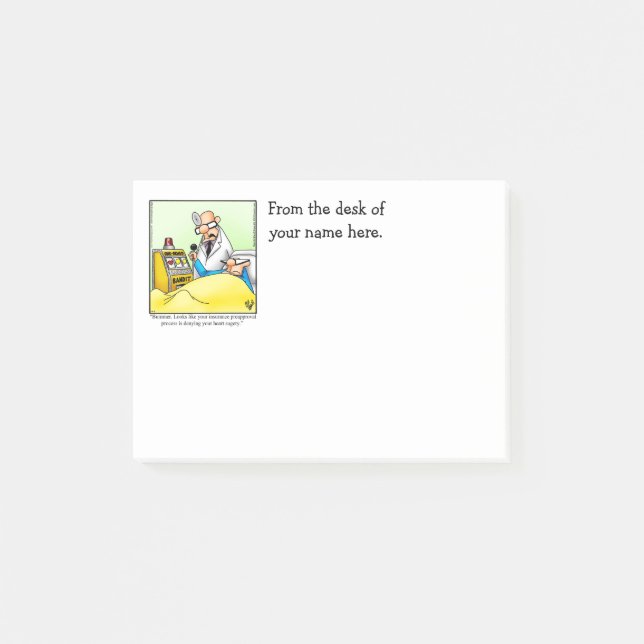 Humor médico gracioso post que nota (Anverso)