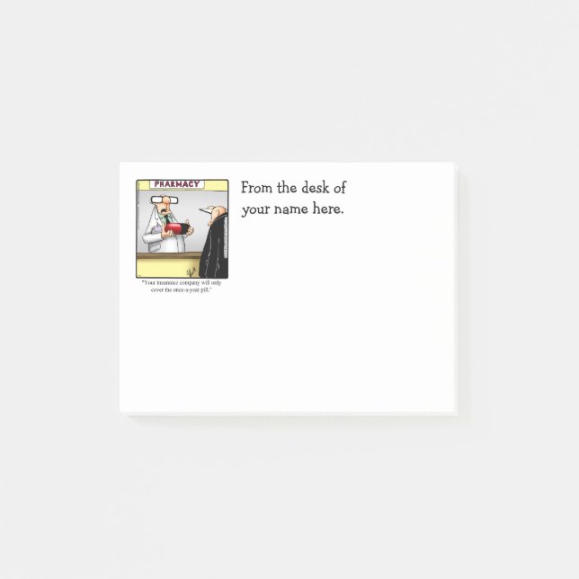 Humor médico gracioso post que nota (Anverso)