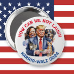 Humor político divertido | Votar por el botón Kama<br><div class="desc">Divertido gorra de autos políticos. Donald Trump sostiene gatos y Kamala Harris se ríe. Pro-Kamala,  botón anti-trump. Votar por Kamala Harris.</div>
