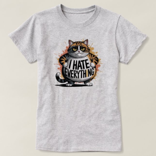Humor sarcástico Camiseta Unisex "ODIO TODO" (Diseño del anverso)