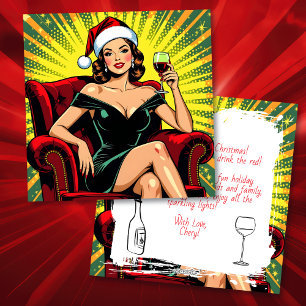 Humor sobre Vino Navidad Personalizada de Arte P