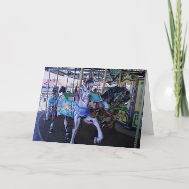 HUMORÍAS CAROUSEL HORSES DE TARJETA DE CUMPLEAÑOS (Anverso)