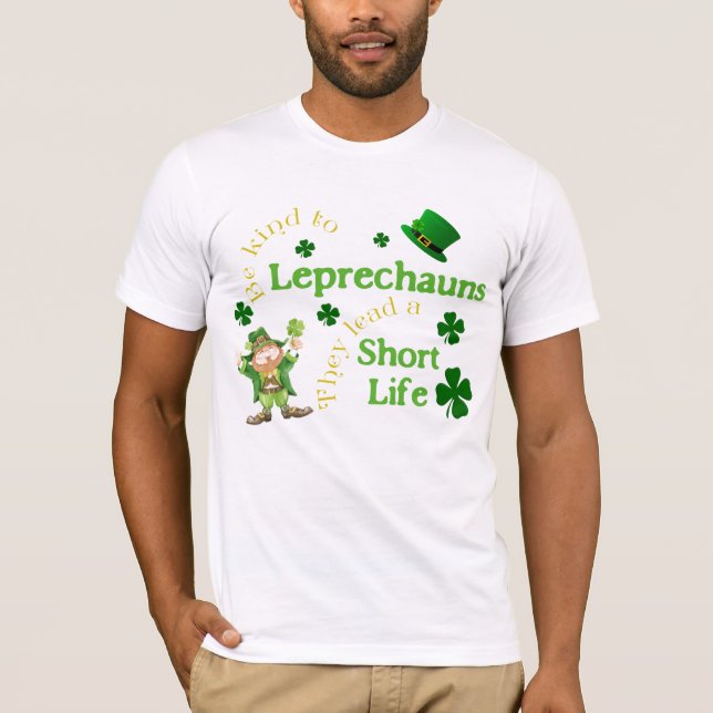 Humorística de Leprechauns lidera camiseta de cort (Anverso)