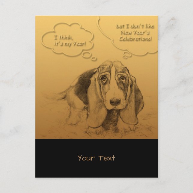 Humorística de perro chino vietnamita año V postal (Anverso)