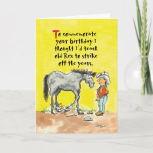 Humorística tarjeta de cumpleaños horsey