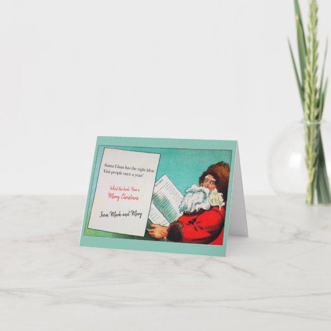 Humorística tarjeta de felicitación navideña vinta (Anverso)